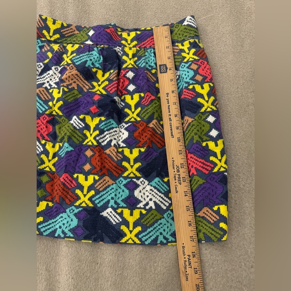 Anthropologie Tibi Cockatoo Kaleidoscope Skirt Aztec Tribal Print Size 4 - Picture 9 of 10